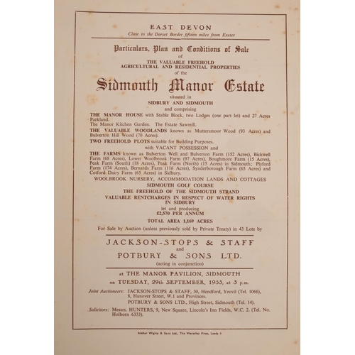 241 - ESTATE CATALOGUES - ''Salcombe Hill Estate,'' 148 acres Sidmouth, with the Lordship of the Manor of ... 