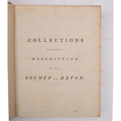 268 - POLE, Sir William - Collections Towards the Description of the County of Devon, full brown morocco, ... 