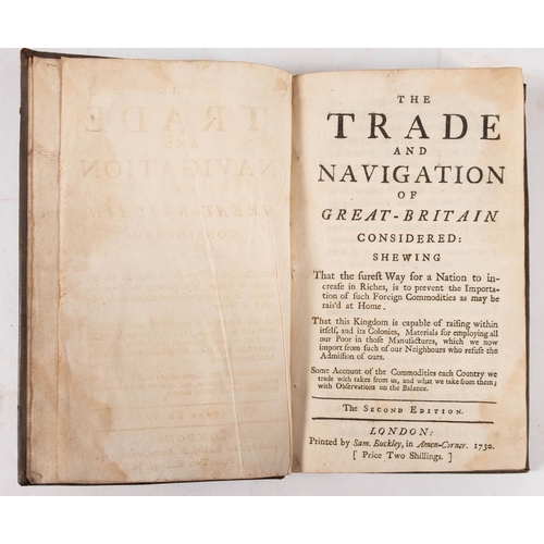 316 - GEE, Joshua - The Trade and Navigation of Great Britain Considered: (etc). Full plain calf. 8vo. sec... 