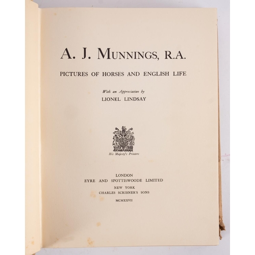 356A - MUNNINGS, A. J - Pictures of Horses and English Life. With an appreciation by Lionel Lindsay : 28 mo... 