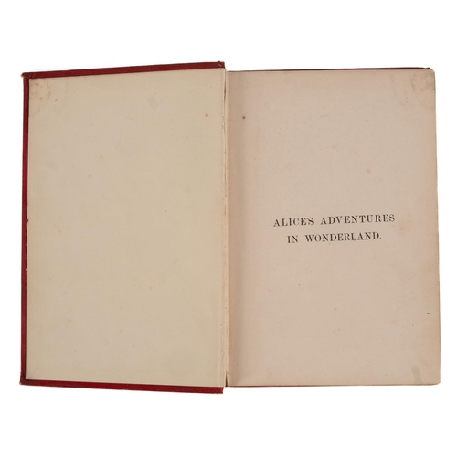 36 - CARROLL, Lewis - Alice's Adventures in Wonderland. Illustrated by  John Tenniel. Org. red gilt cloth... 