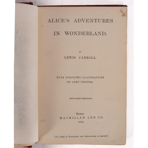 36 - CARROLL, Lewis - Alice's Adventures in Wonderland. Illustrated by  John Tenniel. Org. red gilt cloth... 