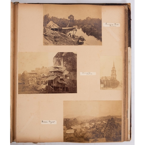 364 - CEYLON/SRI LANKA: Late 19th century photograph album containing 14 larger size photographs (255 x 22... 