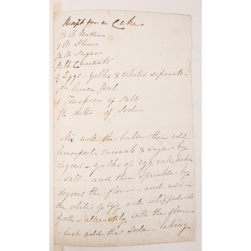 367 - COOKERY MANUSCRIPTS: a large collection of early 19th century receipes tipped into a modern folder i... 