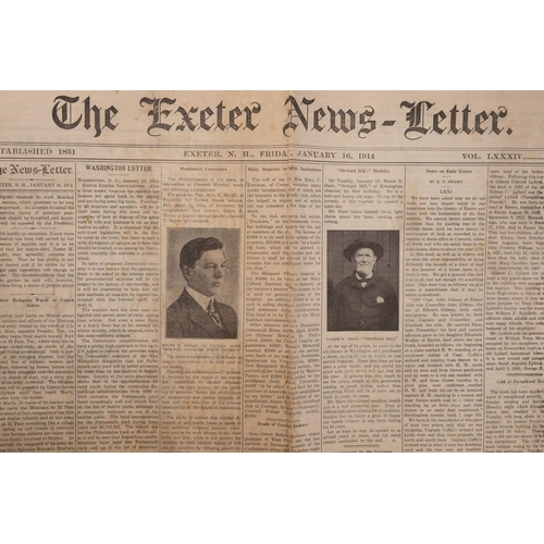 389 - NEWSPAPERS -  A bundle of Exeter, New Hampshire, newspapers 1857 - 1869.  *Includes many reports con... 