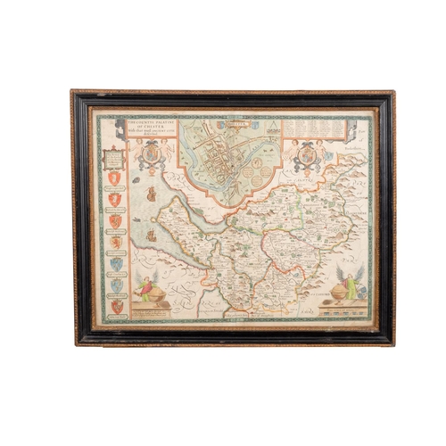 444 - SPEED, John - The Countye Palatine of Chester.... (Chester), hand coloured map,  505mm x 380mm, Thom... 