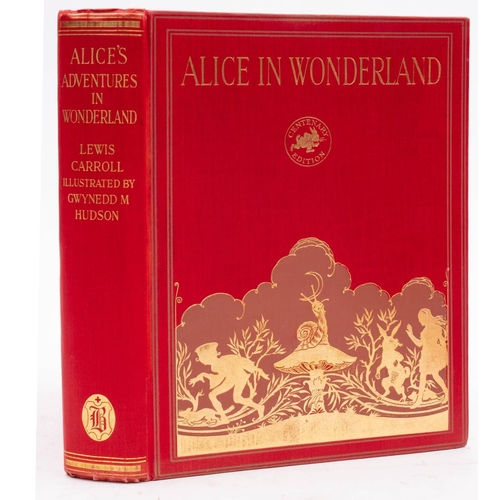 46 - HUDSON, Gwynedd M (Illustrator) - Alice's Adventures in Wonderland : 12 tipped-in colour plates. Ori... 