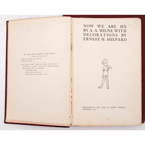 56 - MILNE, A. A - Now We Are Six : illust. Ernest H. Shepard. Org. red cloth unevenly faded in places, 8... 