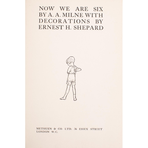 57 - MILNE, A. A - Now We Are Six : illustrated by Ernest H. Shephard. Original  blue soft leather sunned... 