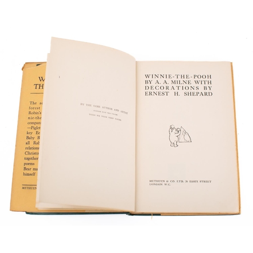 61 - MILNE, A. A, - Winnie The Pooh : illustrated by Ernest H. Shepard. Original green cloth in near comp... 