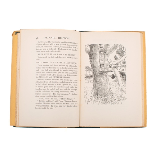 61 - MILNE, A. A, - Winnie The Pooh : illustrated by Ernest H. Shepard. Original green cloth in near comp... 