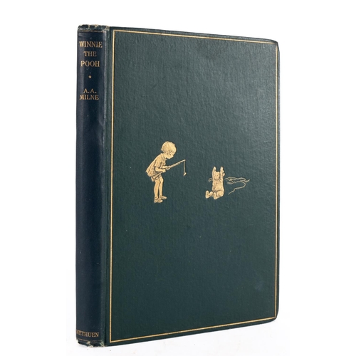 61A - MILNE, A.A  - Winnie the Pooh : illustrated by Ernest H. Shepard. Org. green cloth. 8vo. Methuen, fi... 