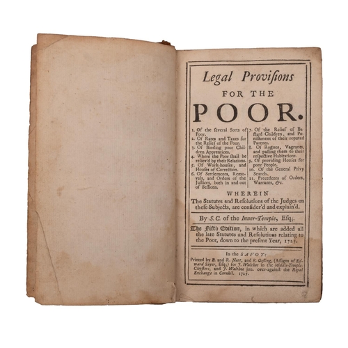 79 - (ANON) - Legal Provisions for the Poor... Wherein the statutes and Resolutions of the Judges on thes... 