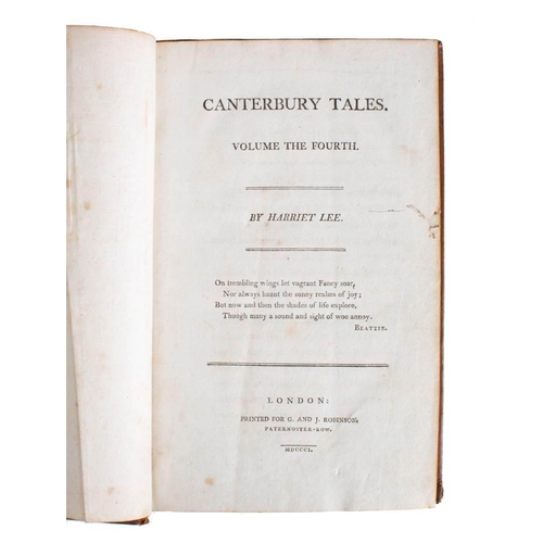 259 - LEE, Harriet - Canterbury Tales : 4 vols, full tree calf lacking some labels two hinges cracking, vo... 