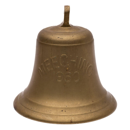 149 - The ship's bell from the British Transport Commission Tug 'Meeching', 1960: the 8 inch bell with arc... 