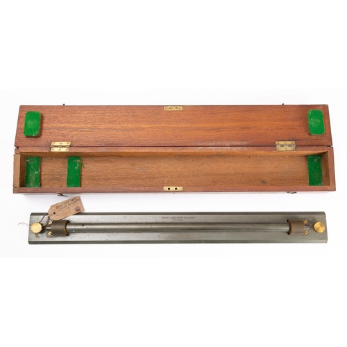 216 - A lacquered brass rolling rule by Kelvin, James & White, Ltd. Glasgow. Formerly the property of Gene... 