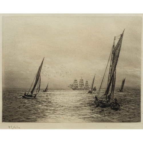 27 - William Lionel Wyllie [1851-1931]-  'Sunshine on the Solent'::- etching, signed in pencil image size... 