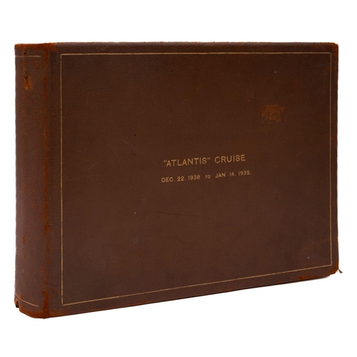 295 - An  early 20th century album 'Atlantis Cruise Dec.22.1938 to Jan.14.1939': containing portrait and l... 