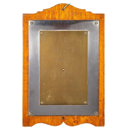 397 - A brass plaque for the WWII American Liberty ship SS 'David Hewes' (137): inscribed 'SS David Hughes... 