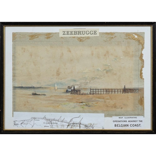 4 - G Bruce [20th Century]- View of Zeebrugge,:- signed, inscribed and dated 20/7/32 watercolour,  24 x ... 