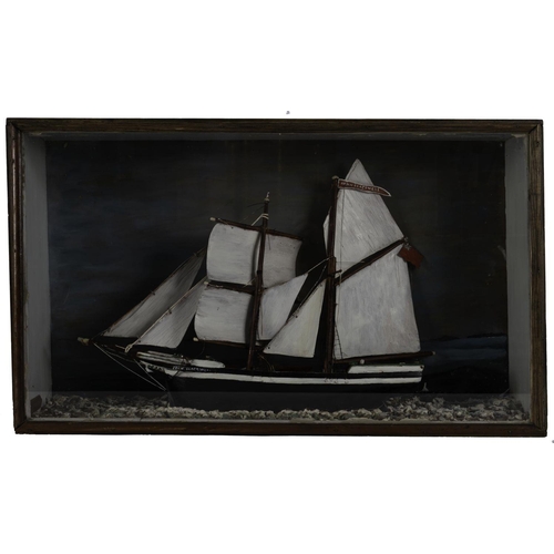 418 - A 19th century scratch built waterline model of the 'John Blackwell': set full sail with pennant and... 