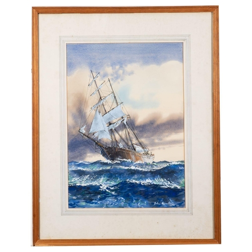 43 - *John Worsley (1919-2000) The Mary Celeste, dated 1971 signed and dated lower right watercolour on p... 