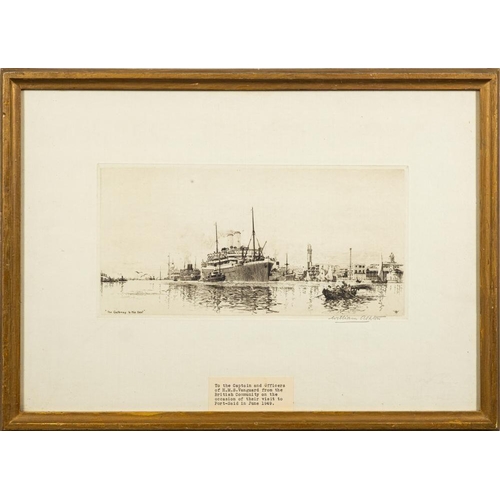 5 - * William Ashton [1881-1965]- 'The Gateway to the East',:- etching, signed in pencil lower right, wi... 