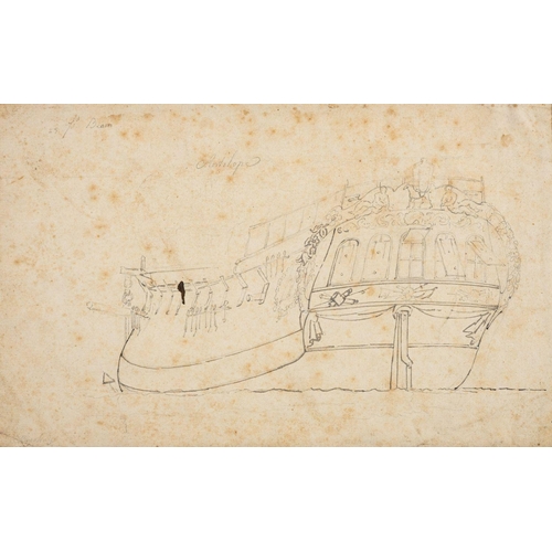 74 - Dominic Serres RA (France, 1719 - London, 1793) A portfolio of maritime sketches of Royal Navy war v... 