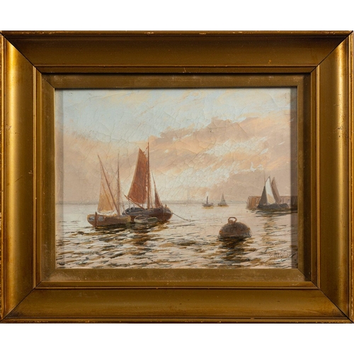 96 - *Edwin Henry Eugène Fletcher (British, 1857-1945) Shipping scenes, possibly the Thames estuary; a pa... 