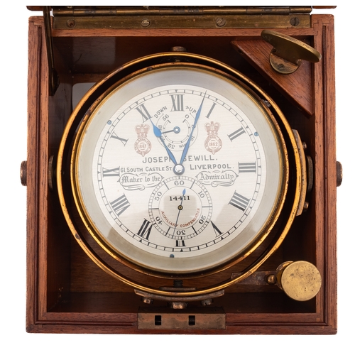 232 - Joseph Sewill. Liverpool. A Two-Day Marine Chronometer, No 14411: four inch silvered dial signed Jos... 