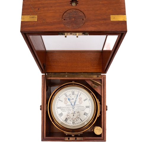 232 - Joseph Sewill. Liverpool. A Two-Day Marine Chronometer, No 14411: four inch silvered dial signed Jos... 