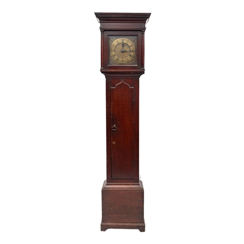 506 - William Green, Milton-under-Wychwood, a Quaker oak longcase clock the iron thirty-hour birdcage move... 