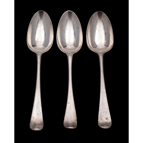 2037 - WITHDRAWN LOT    A pair of George III silver table spoons, Charles Hougham, London, date letters rub... 