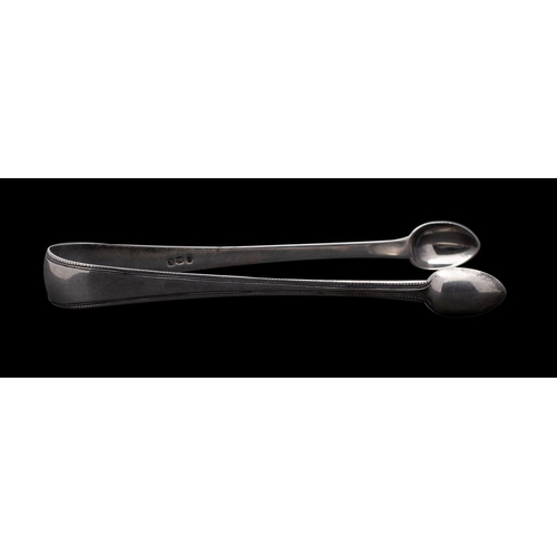 2053 - A pair of George III silver sugar tongs, maker John Beldon, London 1805, 27.9grams.