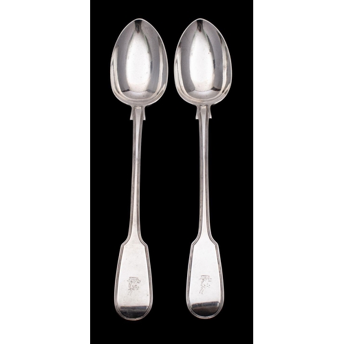 2058 - A pair of Victorian silver basting spoons, maker Joseph and Albert Savory, London, 1865, Fiddle and ... 