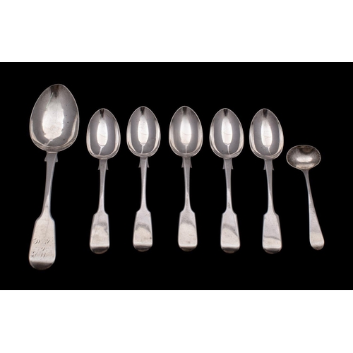 2059 - Five Victorian silver teaspoons, Joshia Williams and Co, London 1887, Fiddle pattern, together with ... 