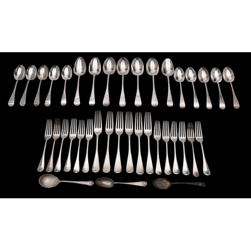 2064 - A George V part matched canteen of silver flatware, maker John Round and Son Ltd, Sheffield, 1929-32... 