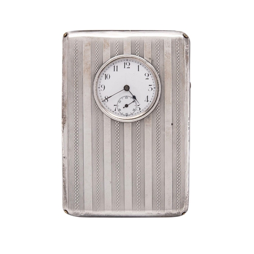 2093 - A George V silver travel timepiece, William Vale & Sons, Birmingham 1913, of rectangular form, engin... 