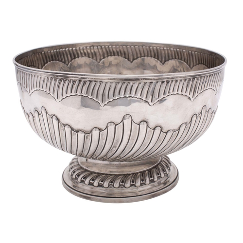 A Victorian silver footed punch bowl, maker Charles Stuart Harris ...