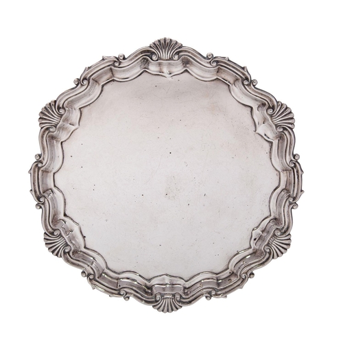 2186 - WITHDRAWN A Victorian silver salver, maker Mappin Brothers, Sheffield, 1895, of circular form, with ... 