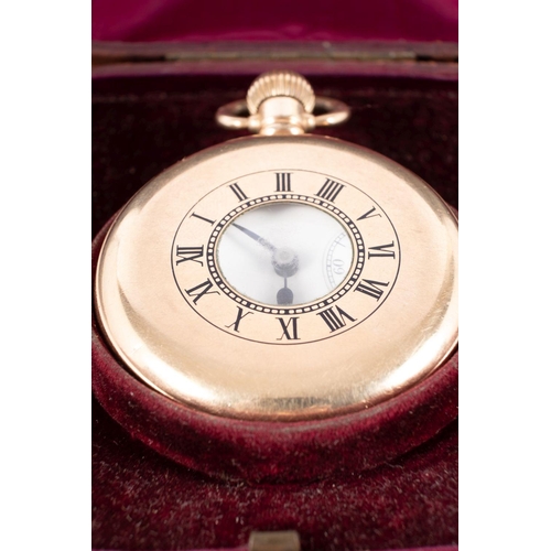 2265 - Record Watch Co., a gold-plated half-hunter keyless pocket watch the movement stamped Record Watch C... 