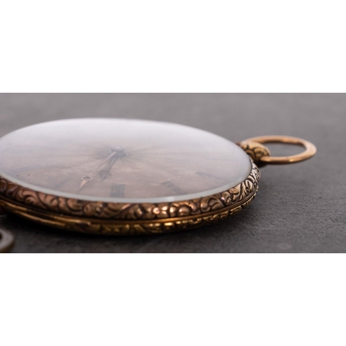 2267 - Garcin à Paris, Élève de Breguet, a slim gold key-wound pocket watch the silvered dial with black Ro... 