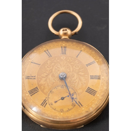 2278 - James Henderson, Edinburgh, an 18ct gold open-faced pocket watch, the single fusee movement having a... 