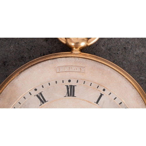 2283 - Leroy & Fils, Paris a quarter repeating 9ct gold pocket watch the movement having a compensating bal... 