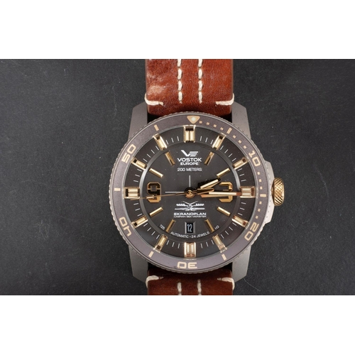 2292 - Vostok Caspian Sea Monster titanium gentleman's wristwatch the Tritium illuminated grey dial with ro... 