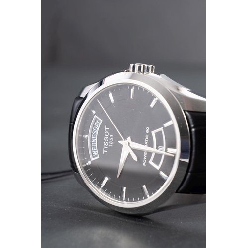 2300 - Tissot 1853 a gentleman's stainless-steel Powermatic 80 wristwatch the black dial with day and date ... 