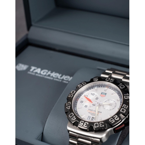 2328 - WITHDRAWN LOT   Tag Heuer a gentleman's Formula 1 alarm wristwatch the silvered dial with subsidiary... 