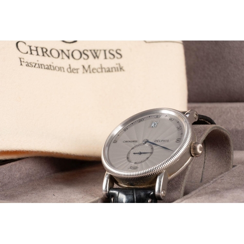 2339 - Chronoswiss Delphis, a Swiss limited edition platinum gentleman's wristwatch the guilloché patterned... 