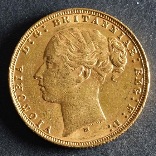 2410 - An 1877 Victorian Gold Sovereign of Melbourne Mint.