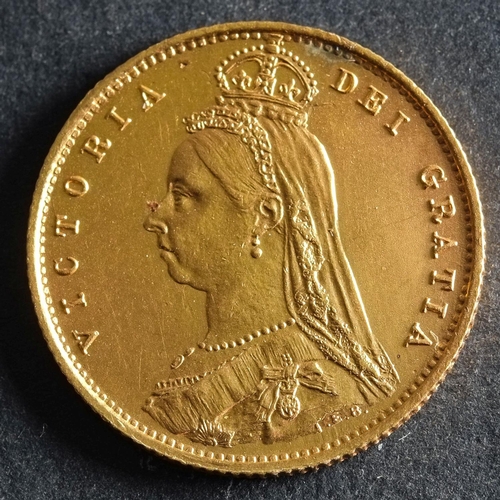 2411 - An 1887 Victorian half sovereign.